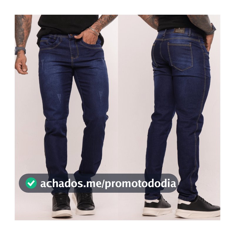 Calça Jeans Tradicional Masculina ALGODÃO Elastano Com Streche