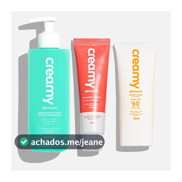 Kit Antioleosidade - Limpador Facial, Gel Creme Hidratante Facial Calming Cream, Protetor Solar FPS 60