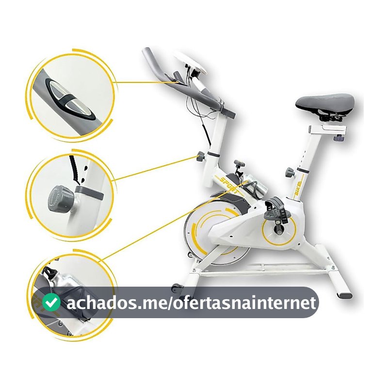 Bicicleta Ergometrica Bike Spinning Branca até 100kg 10KG Inercia Nakasaki