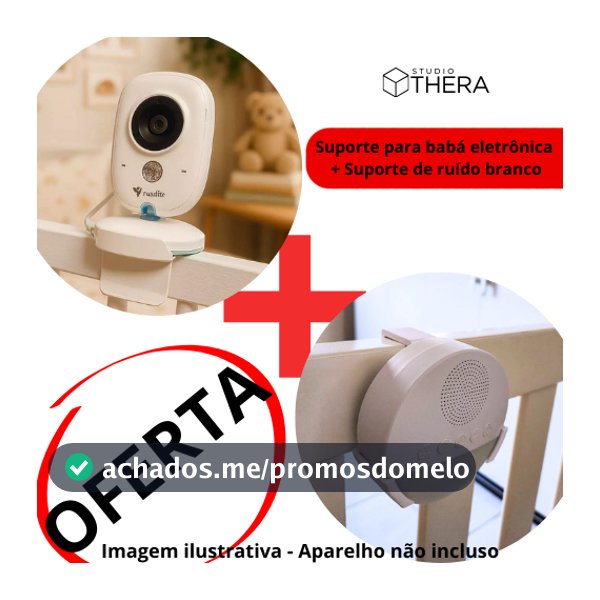 Suporte de Berço para Aparelho de Ruído Branco + Suporte de Babá Eletrônica para Berço Flexível VB603 COMBO OFERTA