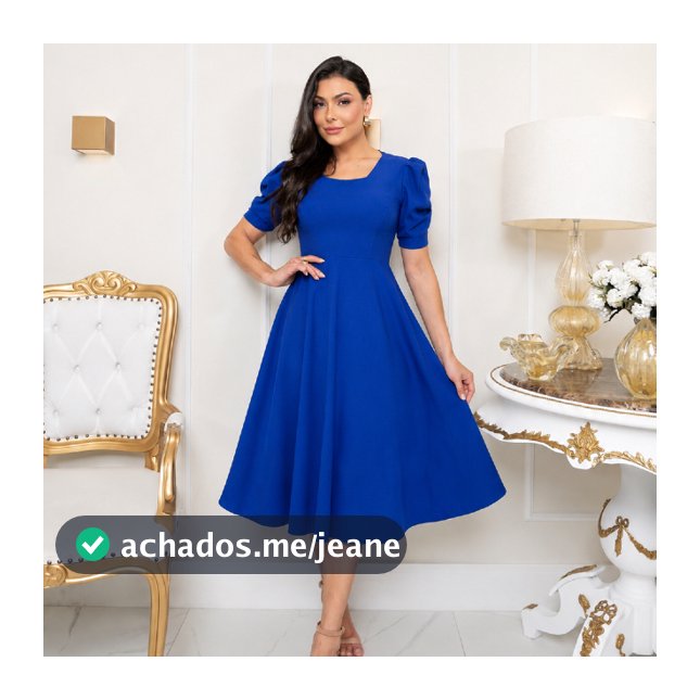 Vestido Casual Basico  Algodão Rodado Midi Evangelico Plus Size