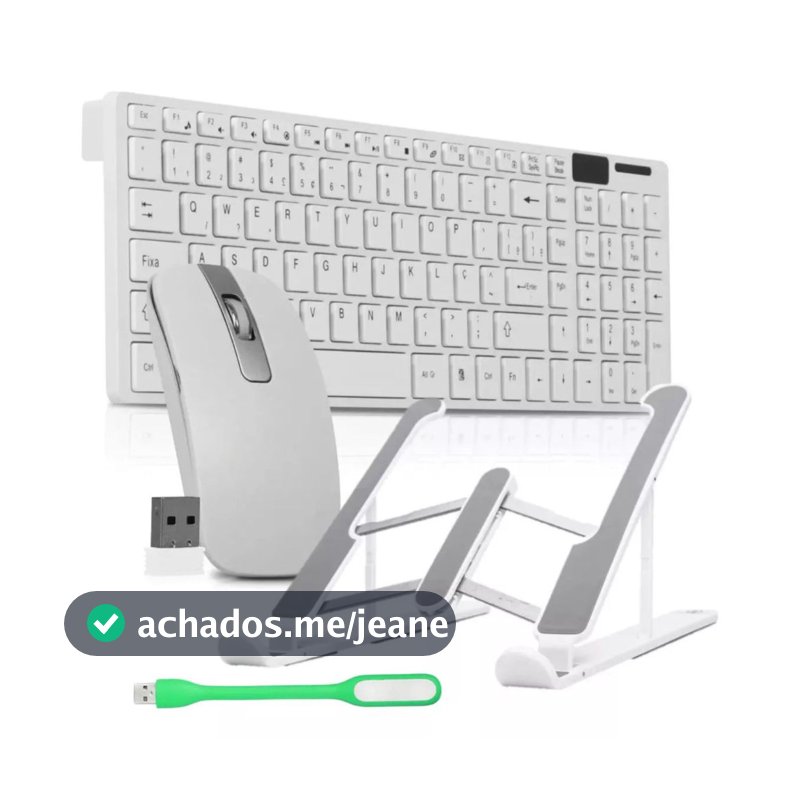 Kit Teclado E Mouse Sem Fio usb Wireless 2.4ghz  Óptico MingStore E  Suporte de mesa para notebook+ pilha