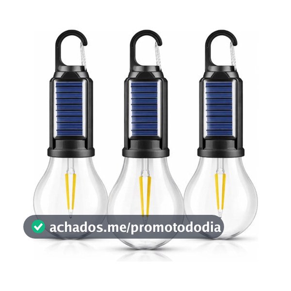 Kit Lampada Led Camping Solar 15w Recarregável Portátil Quente 5v Mosquetão