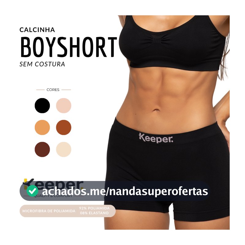 Kit 3 Calcinhas Boxer Alta Qualidade Boyshort Sem Costura - Keeper