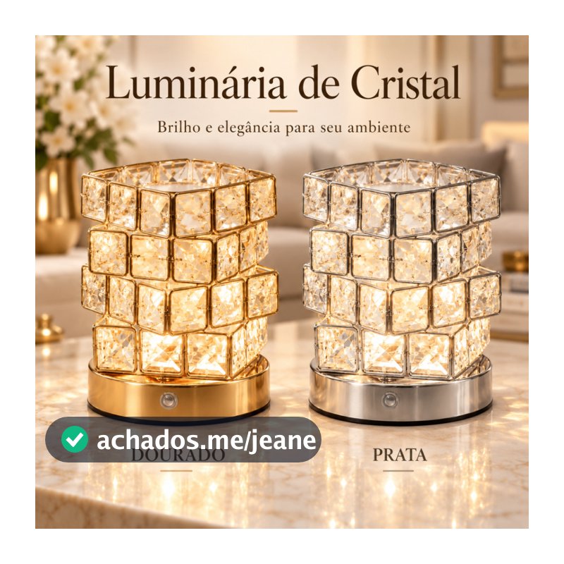 Abajur De Cristal LED Axiom Efeito De Projeção 3 Cores Luxo Mesa Quarto Sala Bivolt Aromaterapia