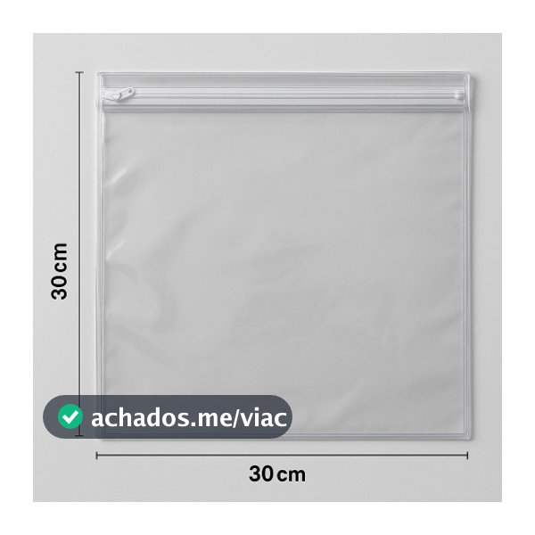 Kit 10 Saco Organizador Envelope 30 x 30 Escolar Pijama Higiene de Pvc e Ziper