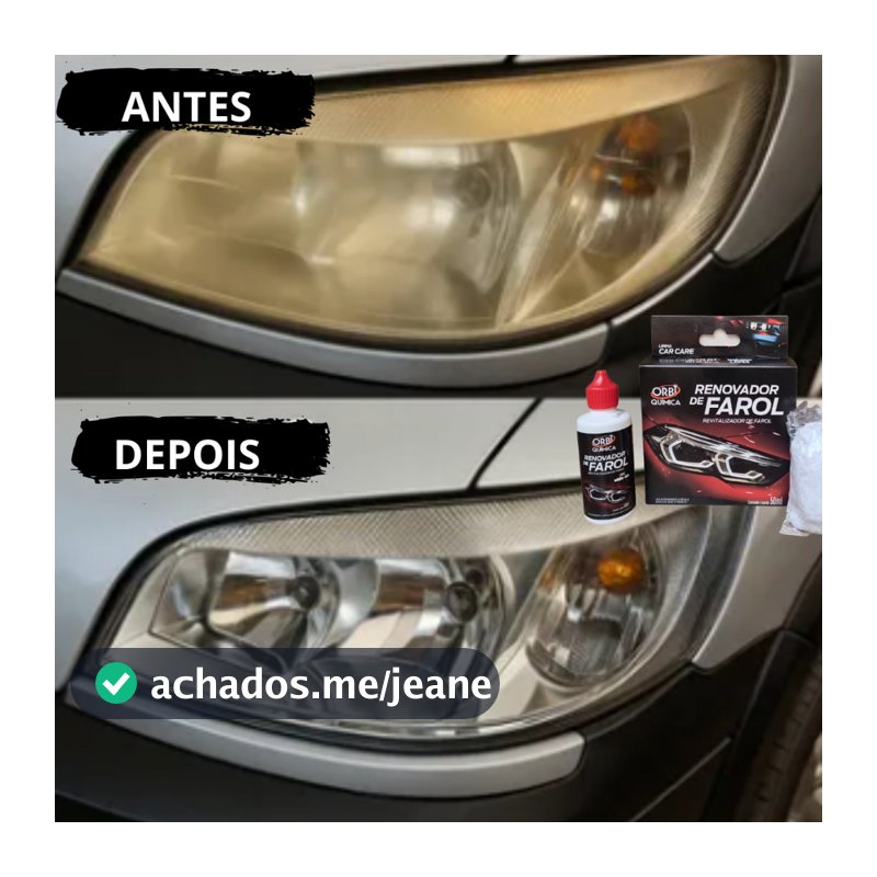 Renovador Farol Tira  Instantaneo Remove Fosco Amarelado Instantâneo