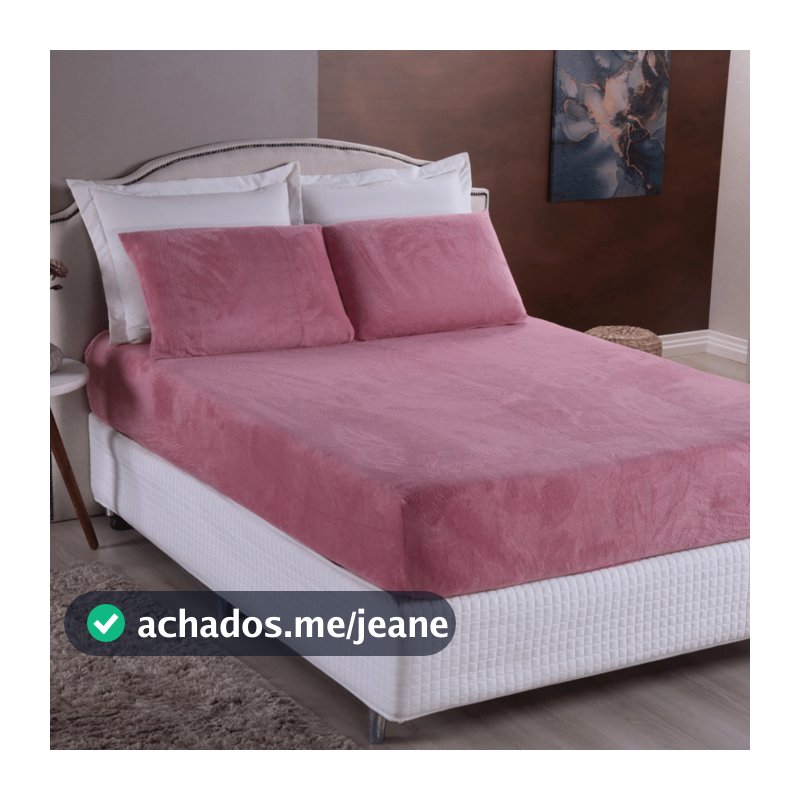 Jogo de Lençol Plush Pelucia Solteiro 02 Peças - Com Elástico - Único com Fronhas 70 cm x 50 cm.