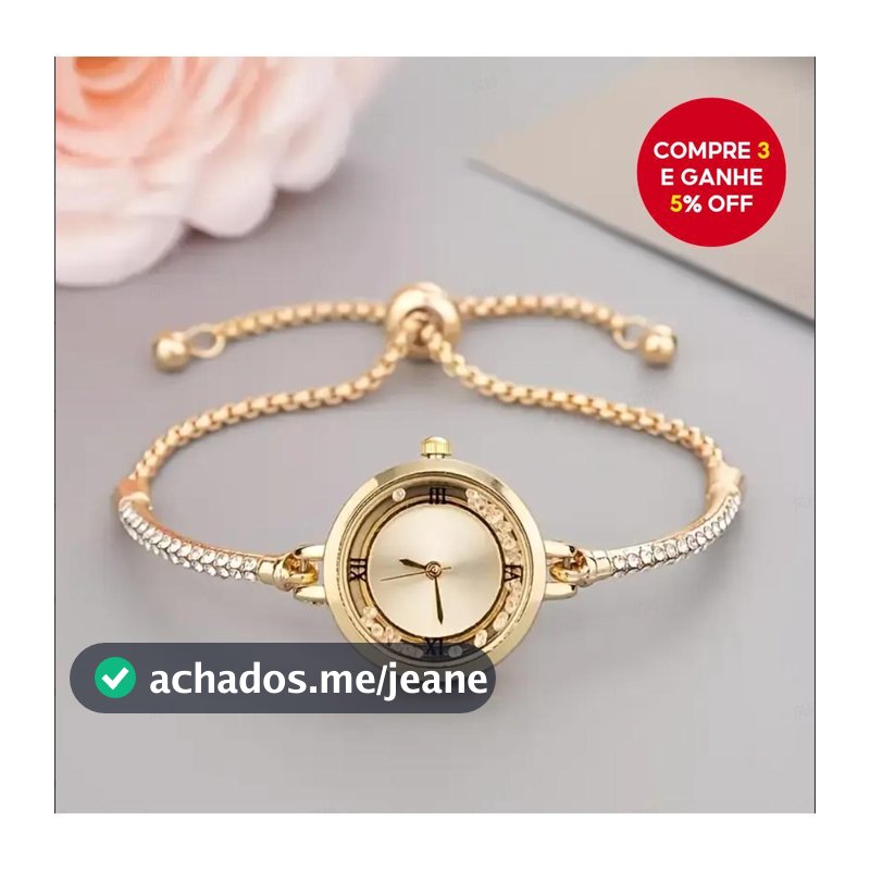 Relógio feminino elegante com pulseira, detalhes de diamantes e numerais romanos, comprimento ajustável