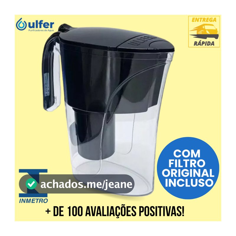 Jarra Purificadora De Água Portátil Super Alcalina Ionizada Nanotecno Pratic Ulfer
