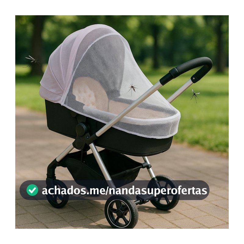 Mosquiteiro para Carrinho de Bebê Universal Leve e Respirável