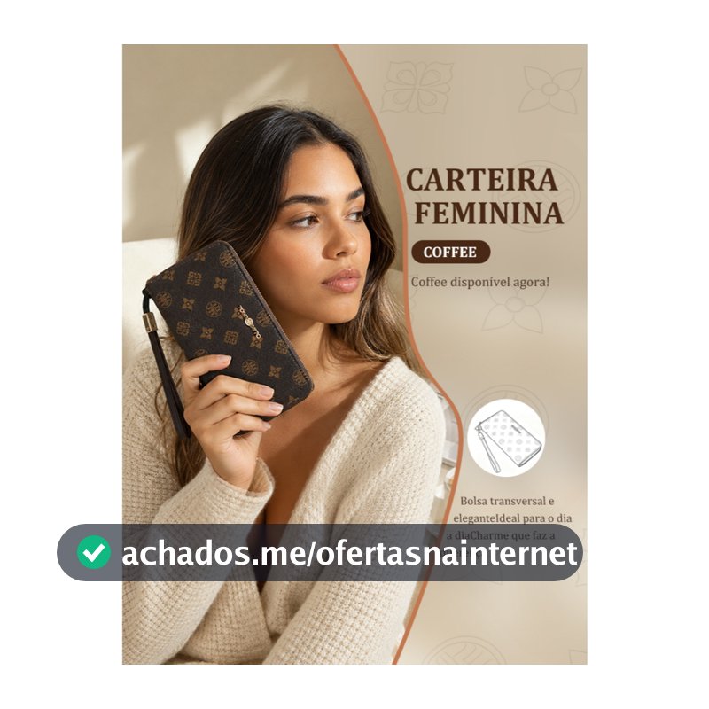 JAMI JAMI Carteira Organizadora com Fecho em Zíper Vários Espaços Internos e Pulseira Removível D494