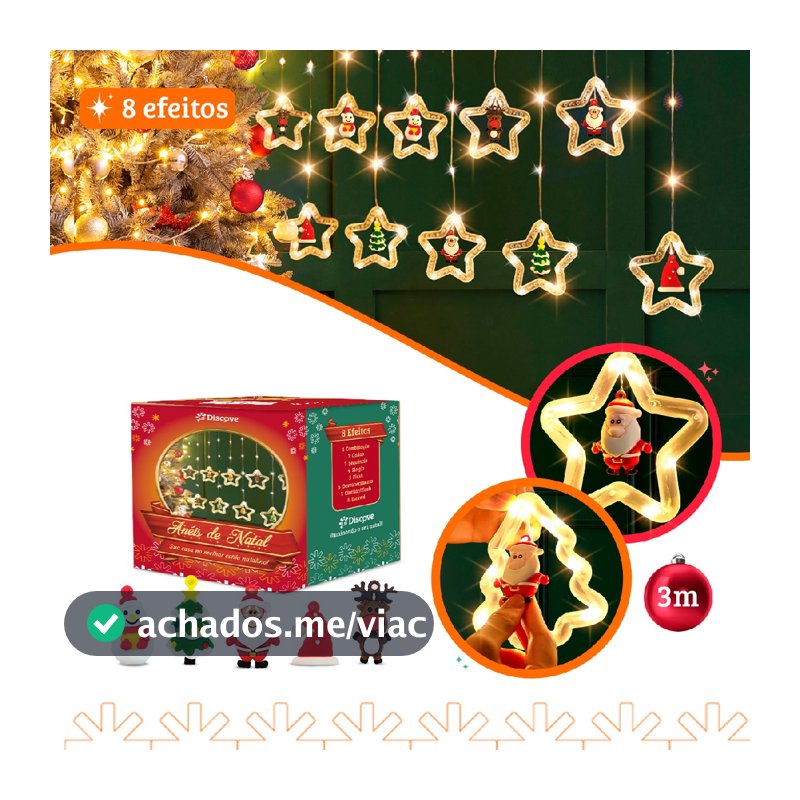 Cascata Cortina Pisca Pisca Estrela 100 Leds 3m Bivolt Fio Fada Decoração de Enfeite Árvore Natal