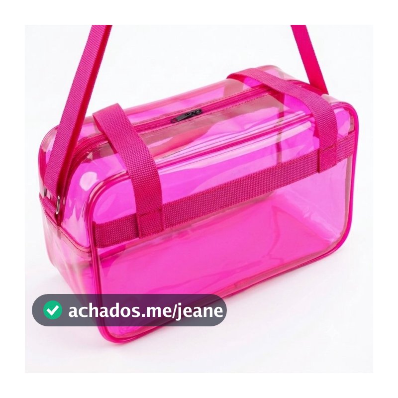 Bolsa Maternidade transparente Rosa Neon