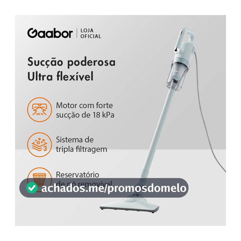 Gaabor Aspirador 2 em 1 18000Pa Forte Sucção Silencioso Fácil Guardar CW-18M02A