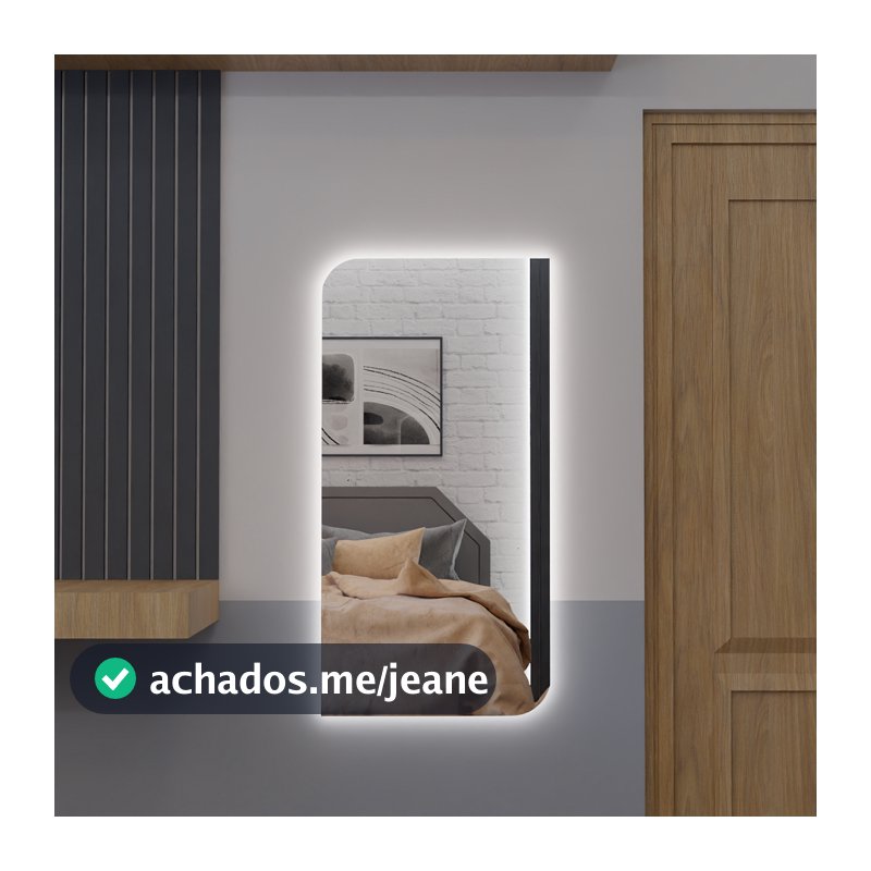 Espelho Corpo Inteiro E24 Com Led Luz Branca e Amarela Corpo Inteiro Sala Quarto Salão