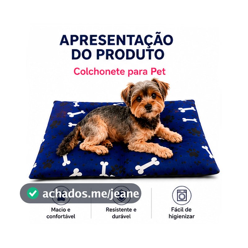 Cama Colchonete Pet Para Cachorro 70x50 Com Zíper  Lavavel