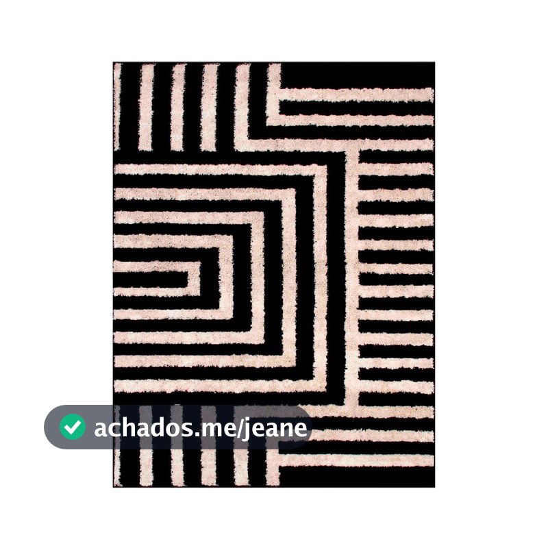 Tapete para sala 1,00 x 1,50 Art Desenho 01 Preto Oasis