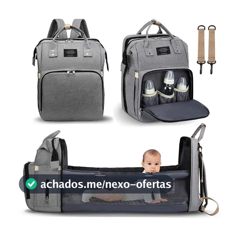 Bolsa de maternidade multifuncional, térmica e impermeável, que se transforma em berço-M002