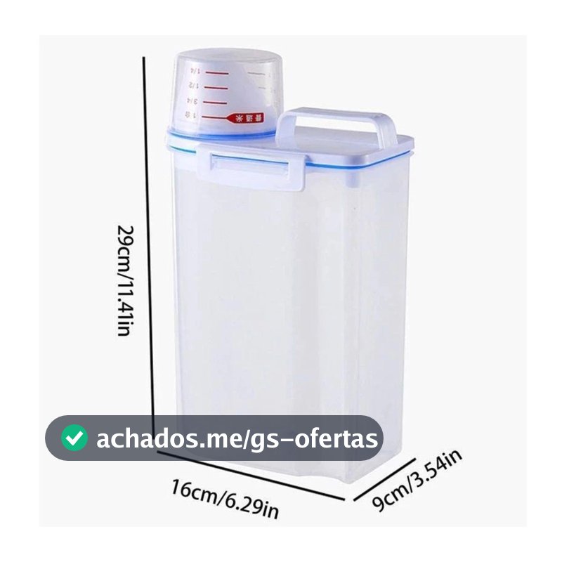 Pote Hermético 2.5L Com Copo Medidor Bico Dosador Cozinha Mantimentos Lavanderia Multiuso Organizado
