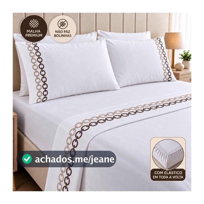 Jogo de Cama 6000 Fios GoldSun Bordado Casal Queen King