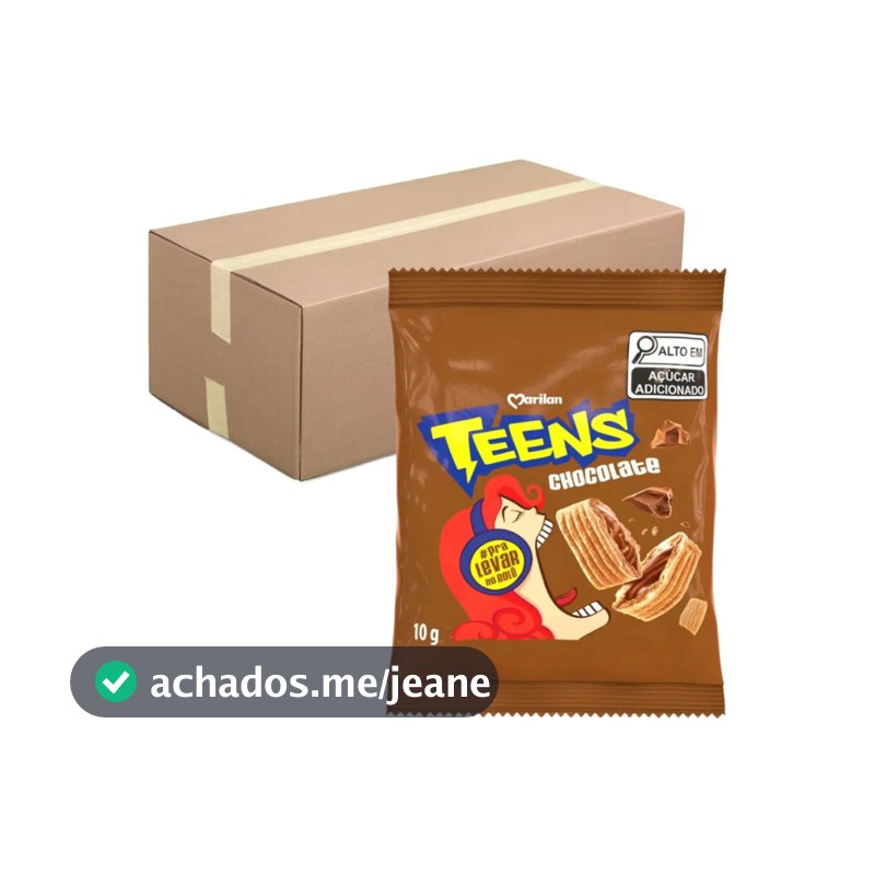 Biscoito Wafer Marilan De Chocolate 10g Com 30 Unidades Sache Individual Kit Coffee Break Lanche