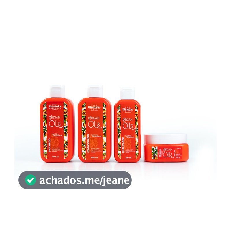 Kit Capilar Rhenuks Argan Oils 4 Produtos Óleo de Argan Nutrição Antifrizz Hidratação Brilho Original