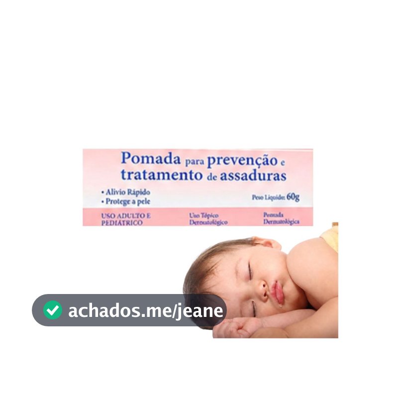 Pomada para Assaduras 60g Creme Protetor Confortável Cuidado Pele Preventivo Contra Irritação