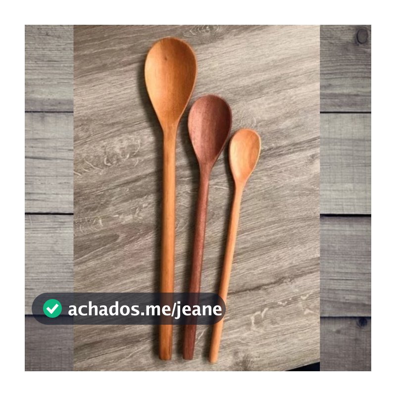 Kit 3 Colheres De Pau Madeira Maciça com ótimo acabamento