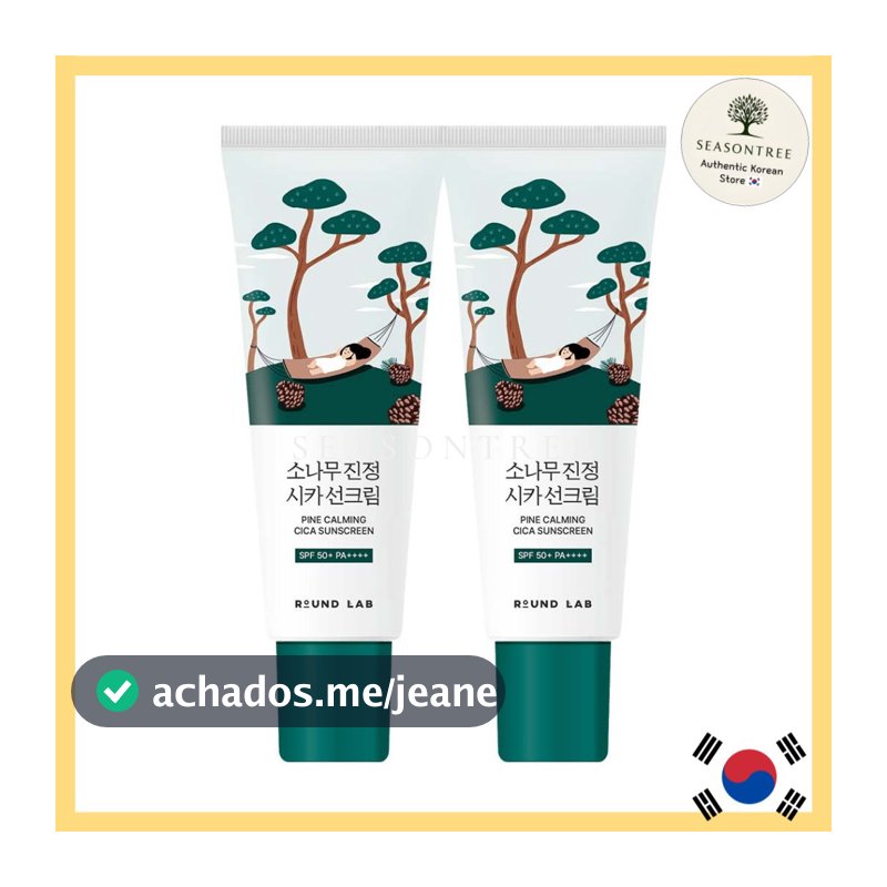[Round Lab] Creme Solar Calmante Pine Cica Fps50 + PA + – 40ml/40ml x2