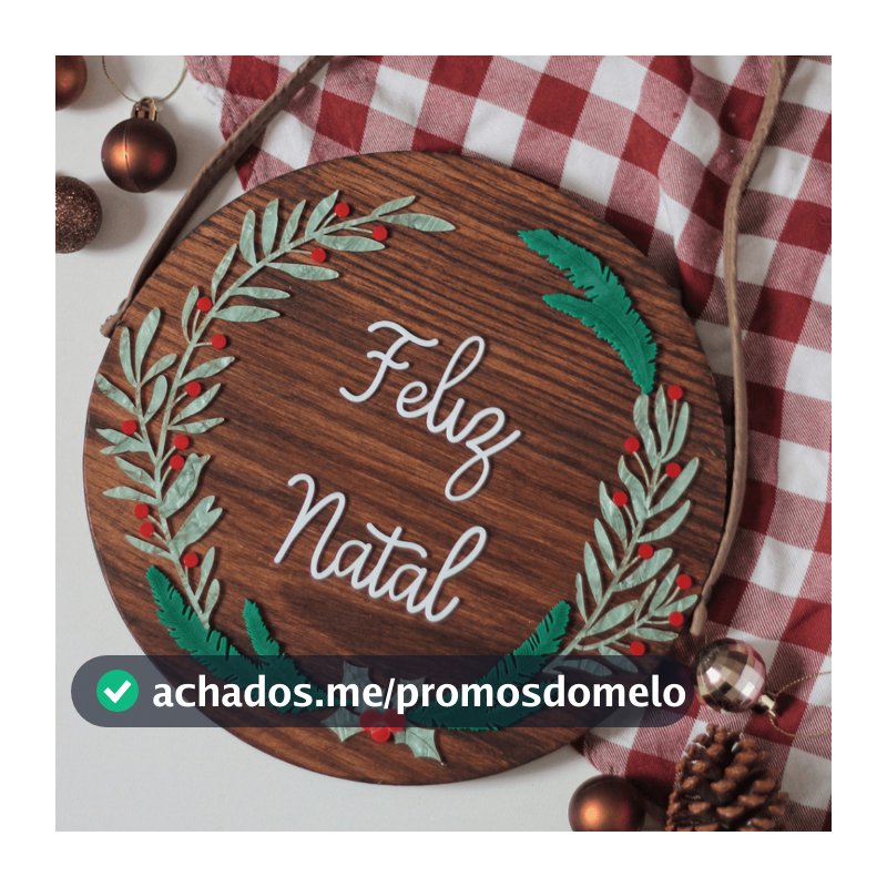 Guirlanda Natalina em Madeira – Feliz Natal - Enfeite de porta Natal - Decoração de Natal - Enfeite de Natal - Ano Novo