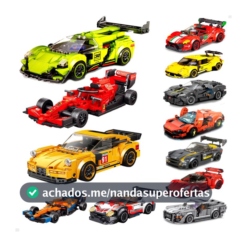 Brinquedo de Montar Carro Esportivo Carrinhos Realista Blocos Peças de Encaixar Diversos Modelos