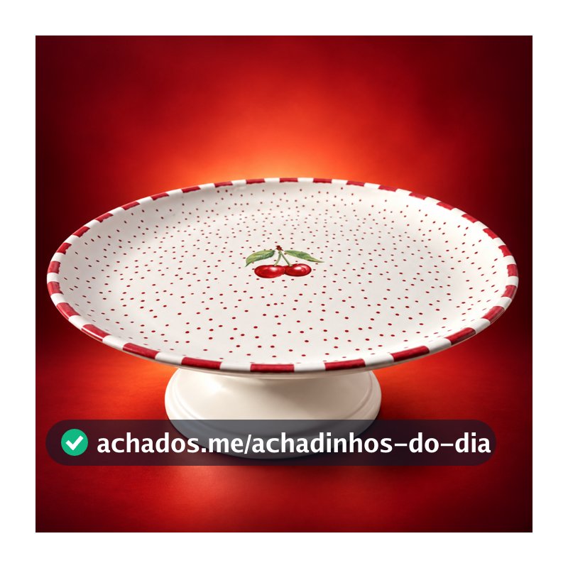 Boleira Média Com Pé Prato de Bolo 29cm Alleanza Cerâmica
