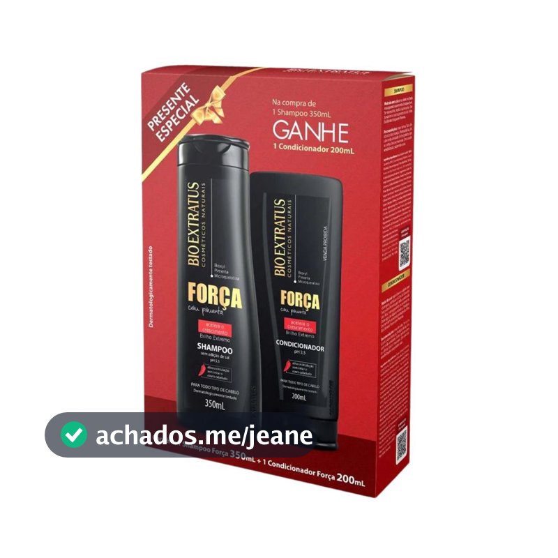 Kit Bio Extratus Força com Pimenta Shampoo 350ml + Condicionador 200ml