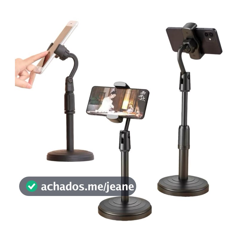 Suporte De Mesa Para Celular Casa Escritório Articulável 360° Tripé Mini Pedestal