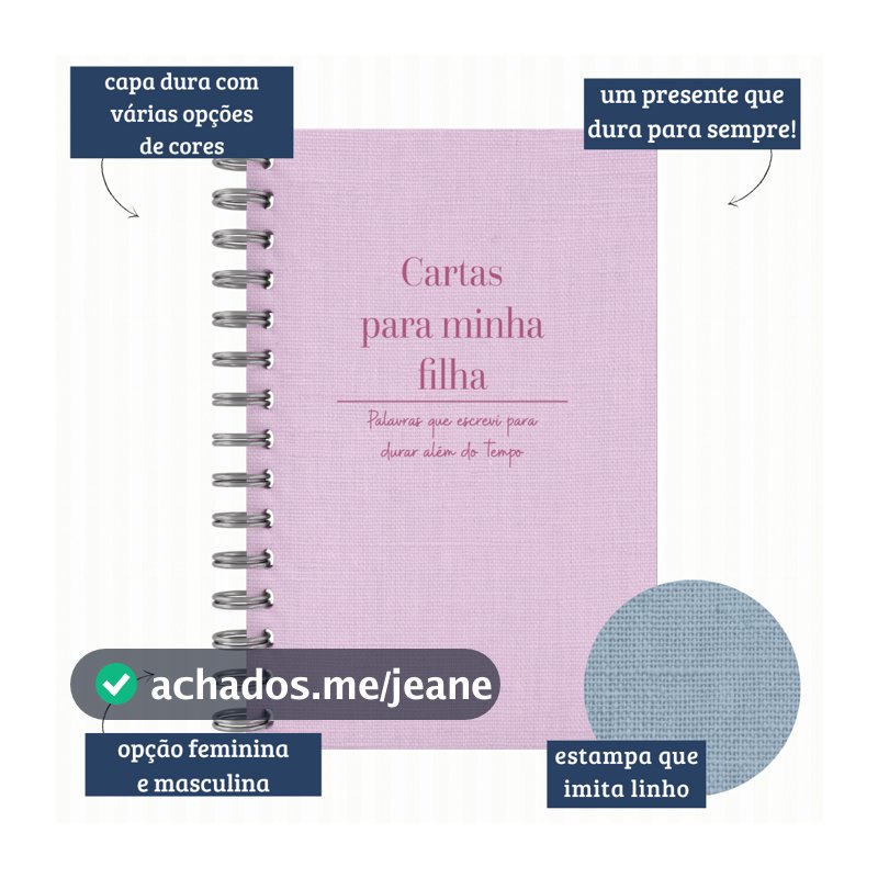 Caderno de Memórias Cartas para Meu Filho A5 Capa Dura Presente Criativo Dia das Mães