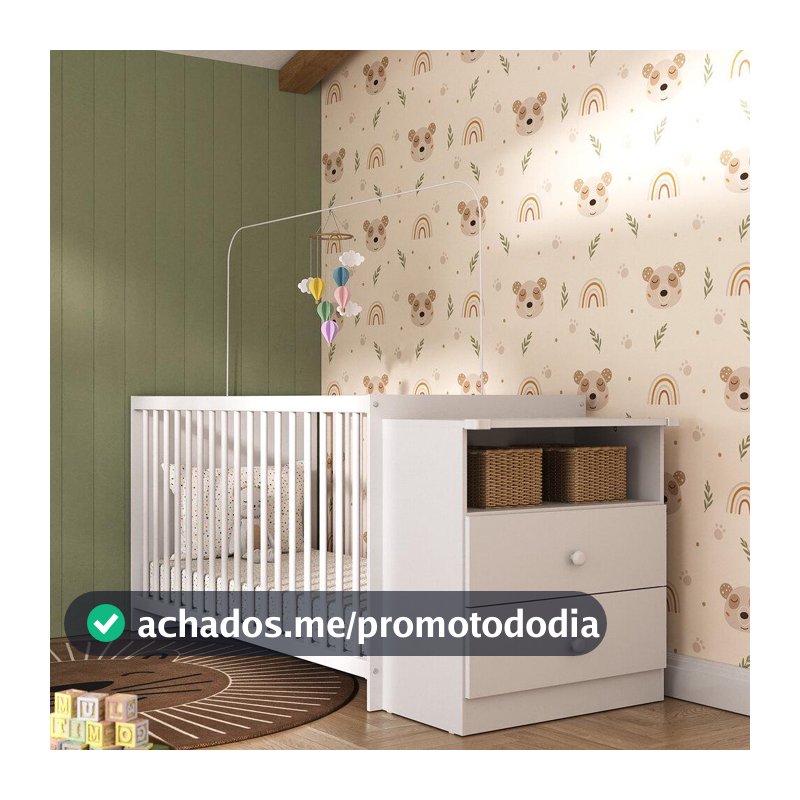 Berço Cômoda para Colchão 60 x 130 cm Multimóveis Meu Bebê FG2870 Branco