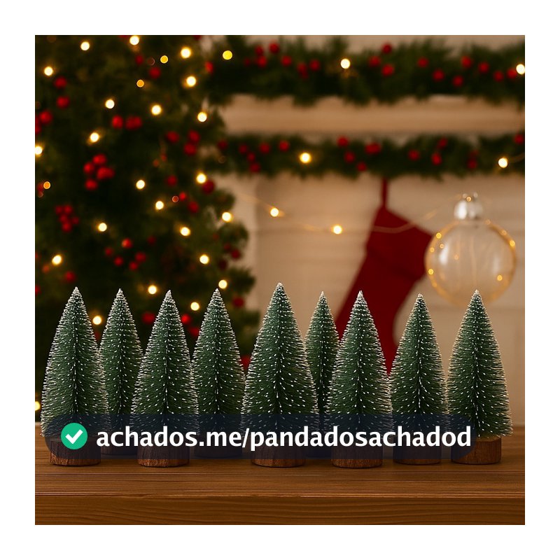 Kit Com 10 Mini Árvore De Natal Pinheiro Enfeite Decoração Casa