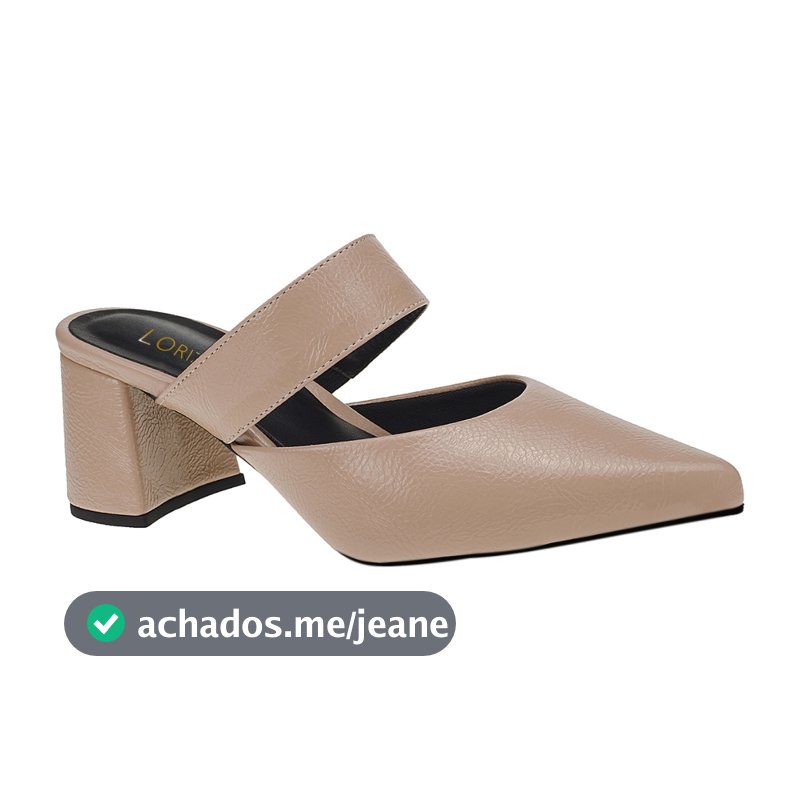 Scarpin Feminino Mule Social Salto Bloco Tamanco Bico Fino 0001