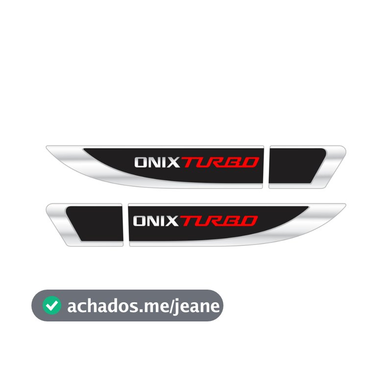 Par Aplique Paralama Chevrolet Onix Turbo autocolante Resinado Premium