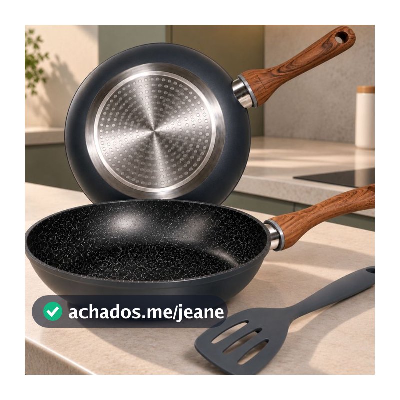 Frigideira Ceramica Antiaderente 24cm Inducao Cooktop Fogão a Gas Nao Gruda Sem oleo Cor Azul Com espatula