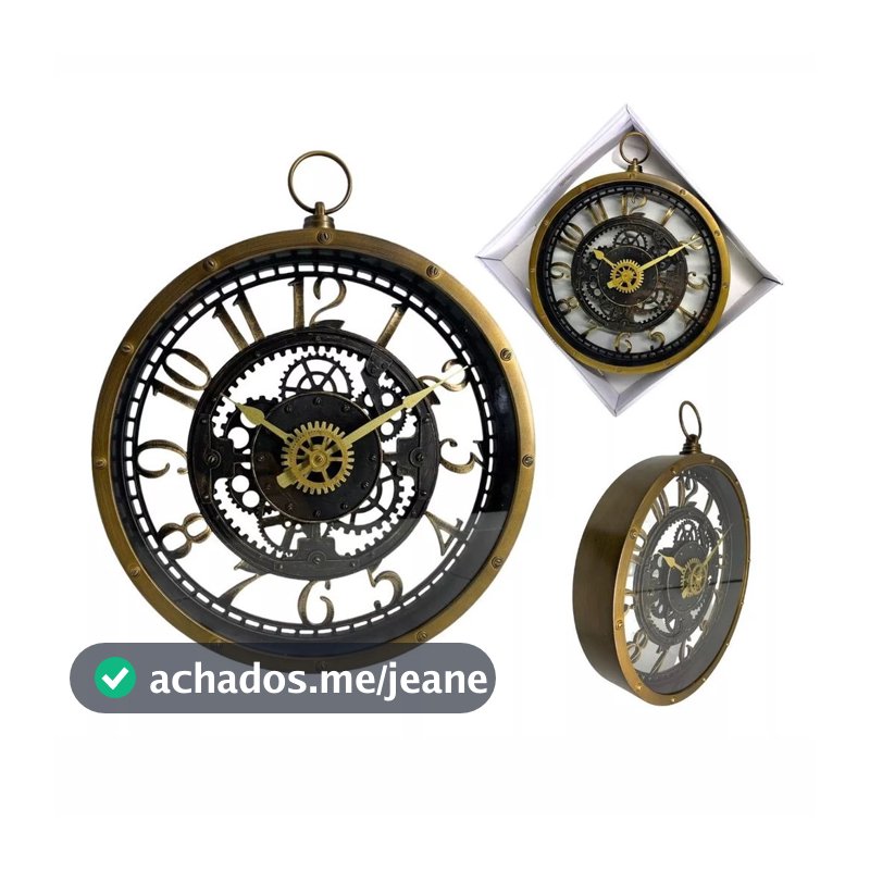 Relógio Parede Vintage Engrenagem Estilo Antigo