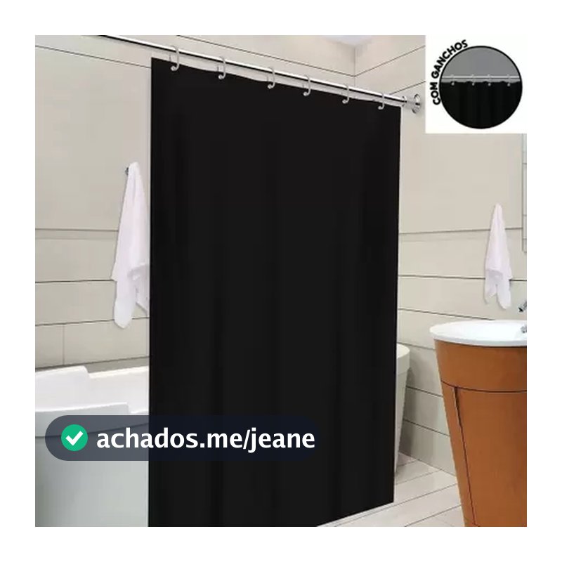 Cortina Box Para Banheiro Sem Visor Antimofo Liso Proteção e Estilo