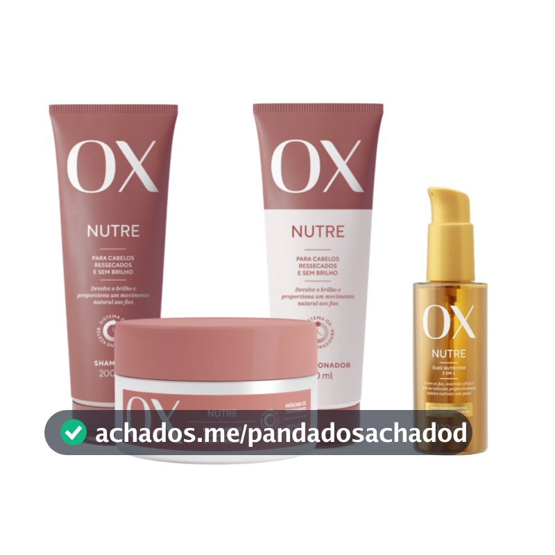 Kit Ox Nutre - Shampoo, Condicionador, Máscara e Óleo para Cabelo