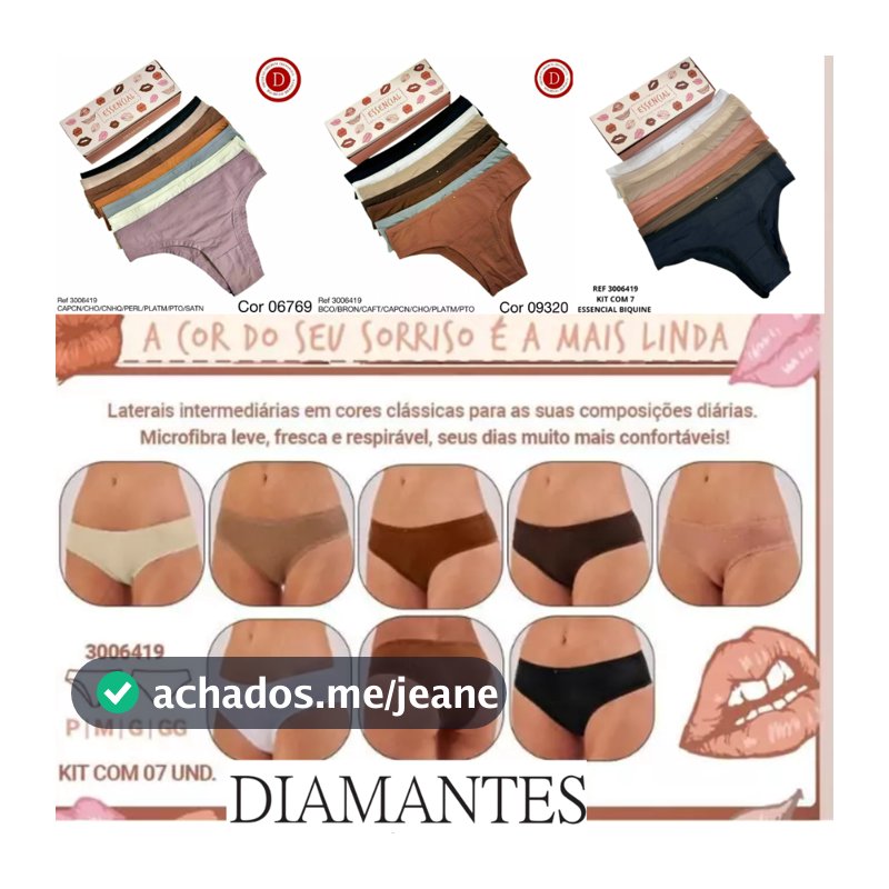 Kit C/7 Calcinhas Diamantes Basic