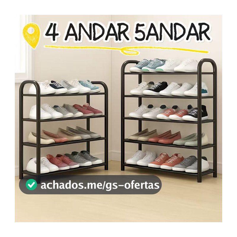 Sapateira 4/5 Andares Organizador de Sapatos Tênis 8/10 Pares Desmontável Multiuso para Sapatos, Livros e Brinquedos
