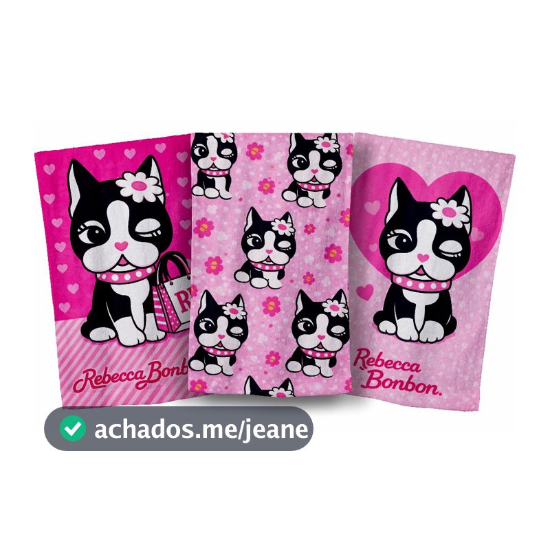 Kit Toalha de Rosto Mãos - Temática Rebecca Bonbon 30x48cm