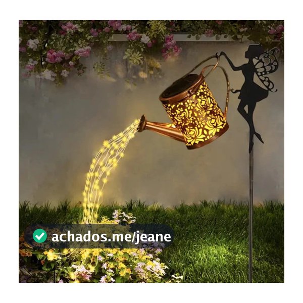 Bule Luzes Solares de Piso e Jardim Estilo Fada Decoração à Prova de Chuva Regador de Led Solar