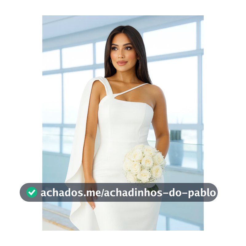 VESTIDO DE NOIVA ELEGANTE COM CAPA PARA CASAMENTO CIVIL NOIVADO CULTO ECUMENICO