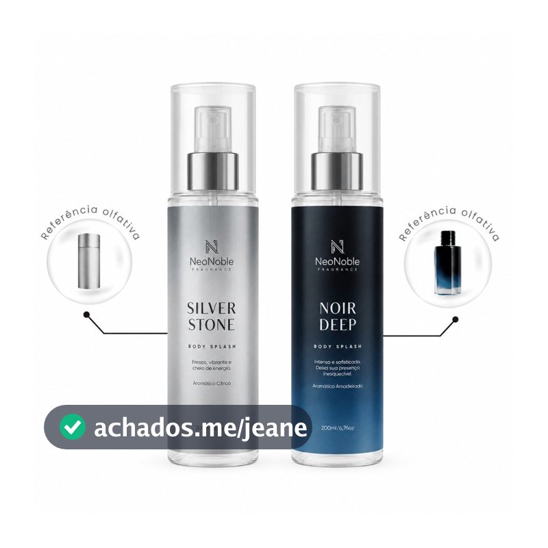 Kit Body Splash Masculino 2x200ml NeoNoble Inspirado em 212 VIP Black e Sauvage